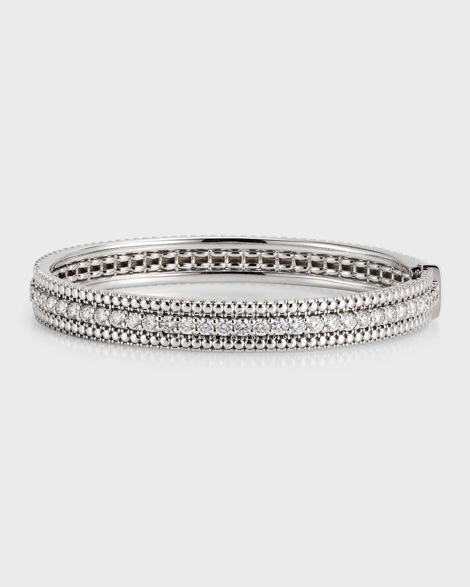 18K White Gold Siena Bangle with Diamonds